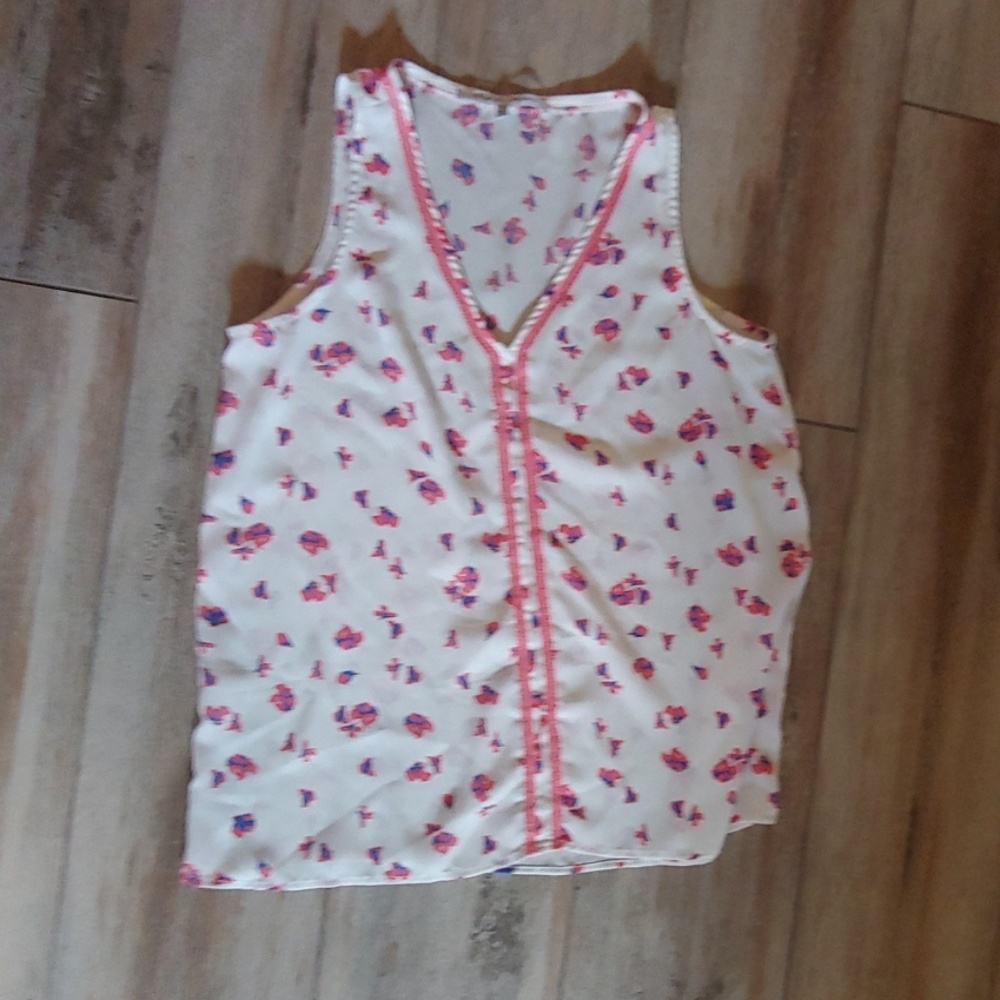 Flowing Floral Tank Top Blouse